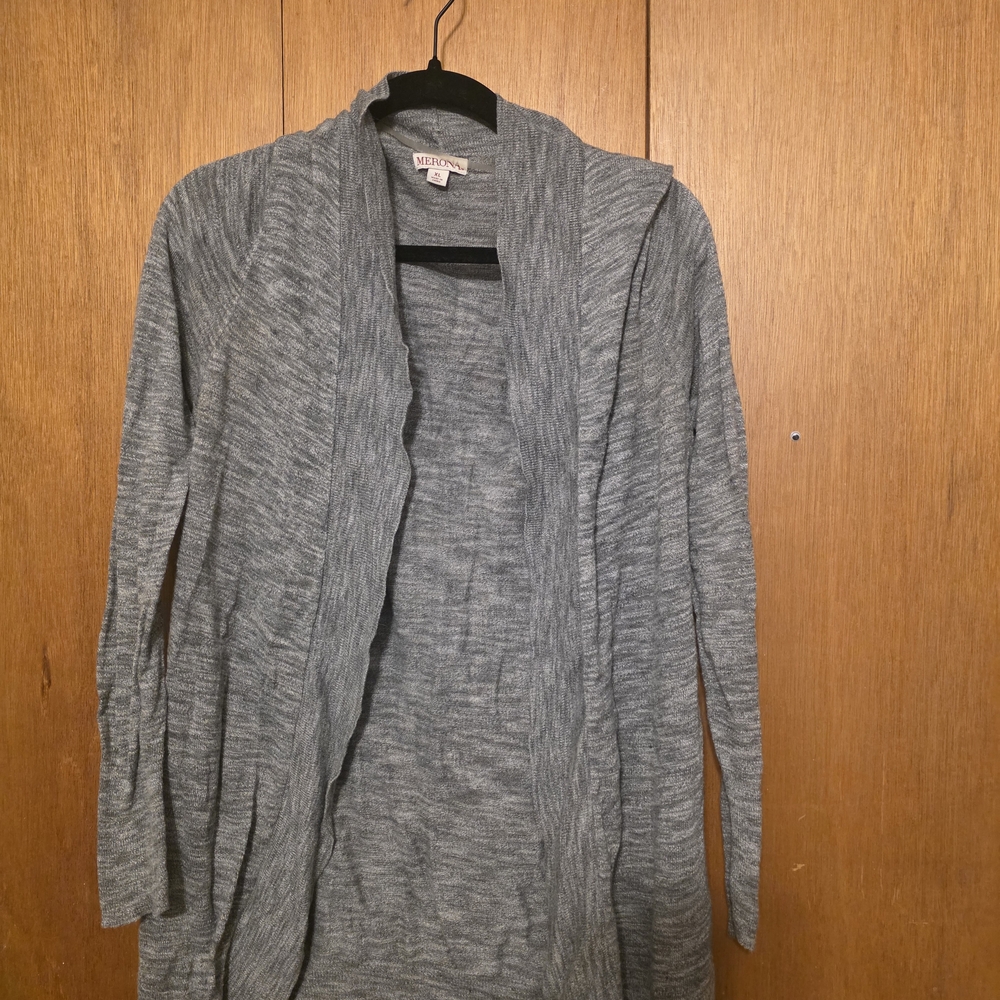 Merona Heather Gray Open Front Cardigan